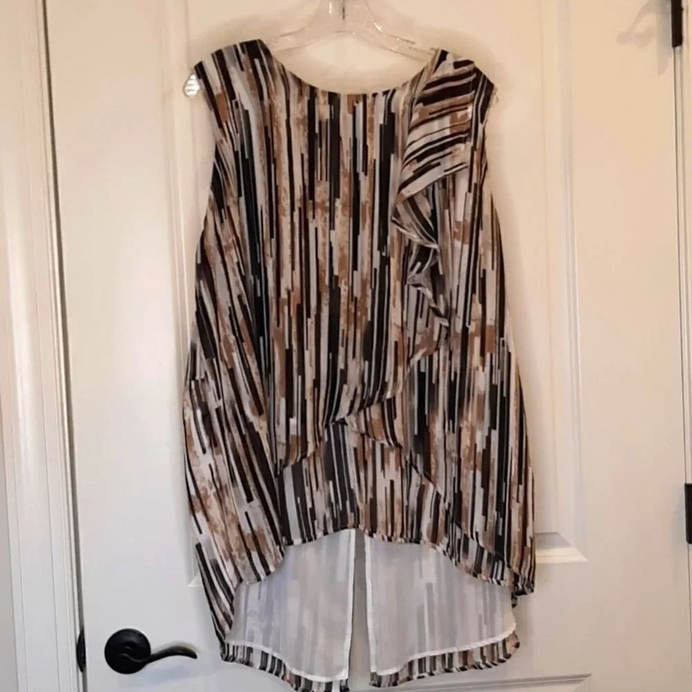 Tiered flowy tunic top sz 1X lined
